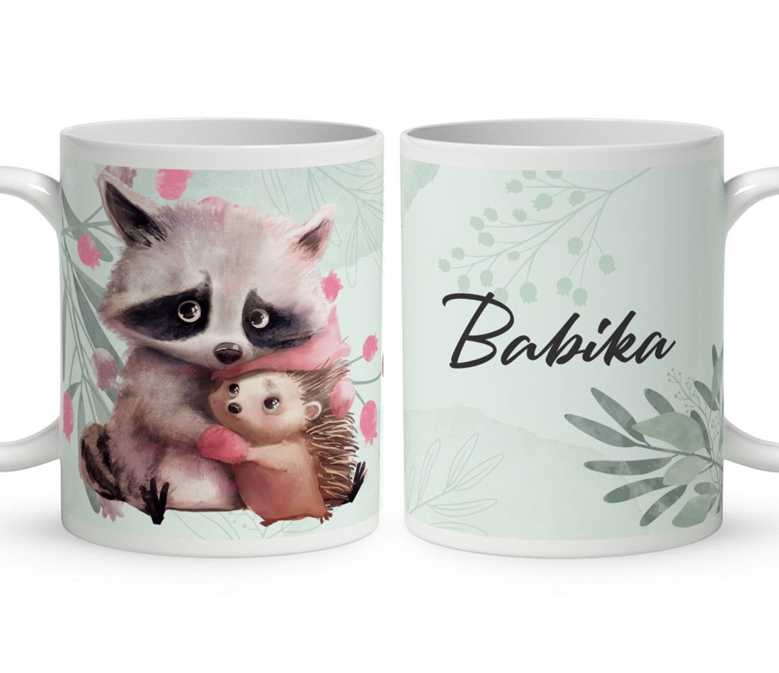 Névvel kérhető - A legcukibb mosómaci és sünike mintás bögre - otthon & életmód - konyhafelszerelés, tálalás - tálalás - bögre & csésze - Meska.hu