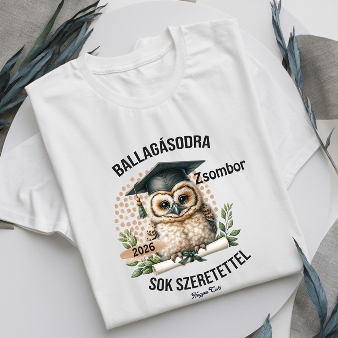 Névvel kérhető Bölcs Bagoly mintás férfi póló Ballagásra -  - Meska.hu