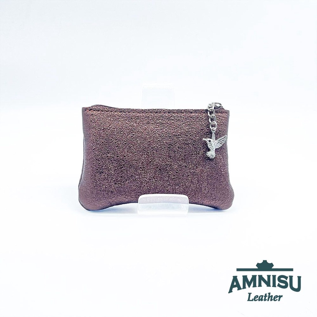 Sötétbarna - sötét arany ívelt egy cipzáras kulcstartó C9001 - táska & tok - kulcstartó & táskadísz - kulcstartó - Meska.hu