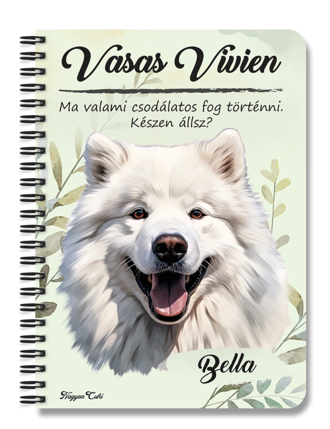 Személyre szabható - Samoyed portré mintás A5-ös füzet - otthon & életmód - papír, írószer - jegyzetfüzet & napló - Meska.hu