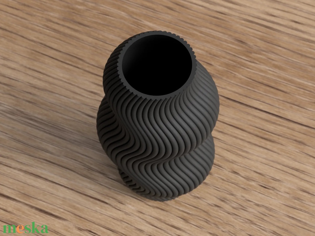 3D modern hullámos váza - otthon & életmód - dekoráció - virágdísz és tartó - váza - Meska.hu