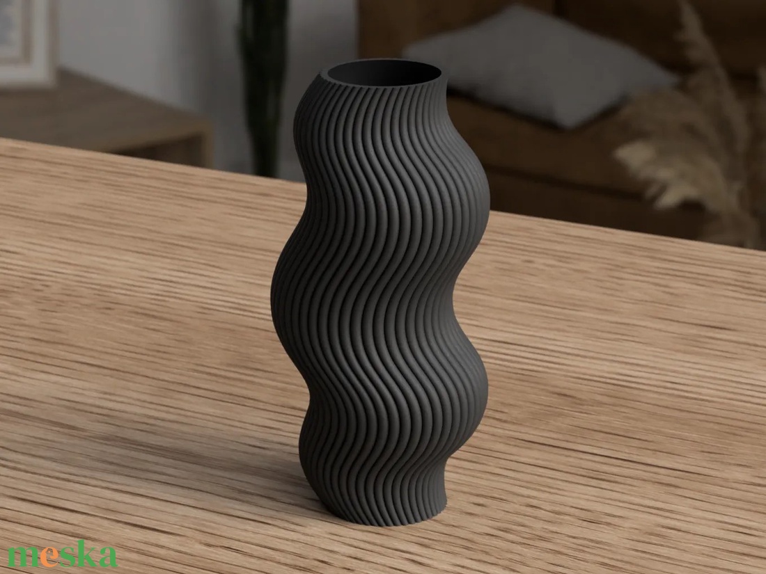 3D modern hullámos váza - otthon & életmód - dekoráció - virágdísz és tartó - váza - Meska.hu