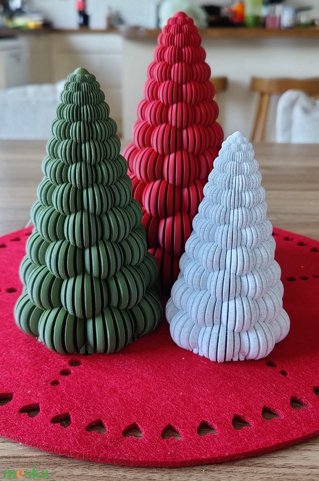 3D karácsonyfa dekoráció, bordázott - karácsony - karácsonyi lakásdekoráció - karácsonyi lakásdíszek - Meska.hu