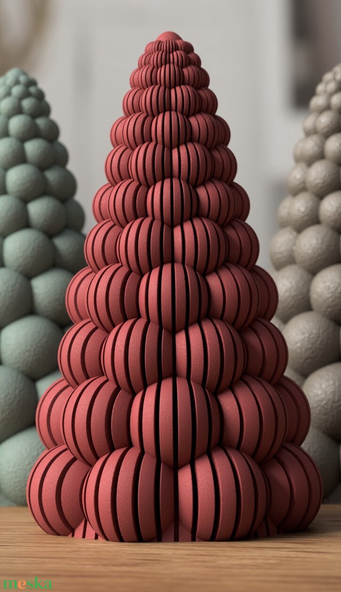 3D karácsonyfa dekoráció, bordázott - karácsony - karácsonyi lakásdekoráció - karácsonyi lakásdíszek - Meska.hu