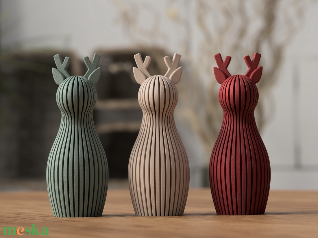 3D rénszarvas rövid agancssal - karácsony - karácsonyi lakásdekoráció - karácsonyi lakásdíszek - Meska.hu