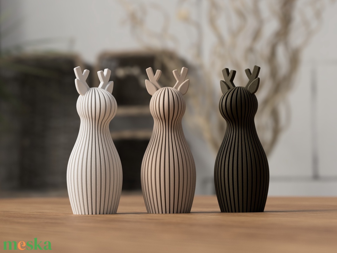 3D rénszarvas rövid agancssal - karácsony - karácsonyi lakásdekoráció - karácsonyi lakásdíszek - Meska.hu