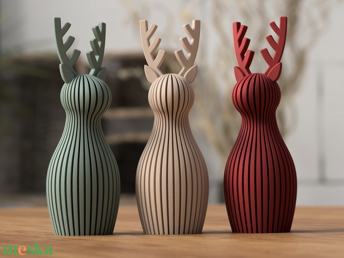 3D rénszarvas hosszú agancssal - karácsony - karácsonyi lakásdekoráció - karácsonyi lakásdíszek - Meska.hu