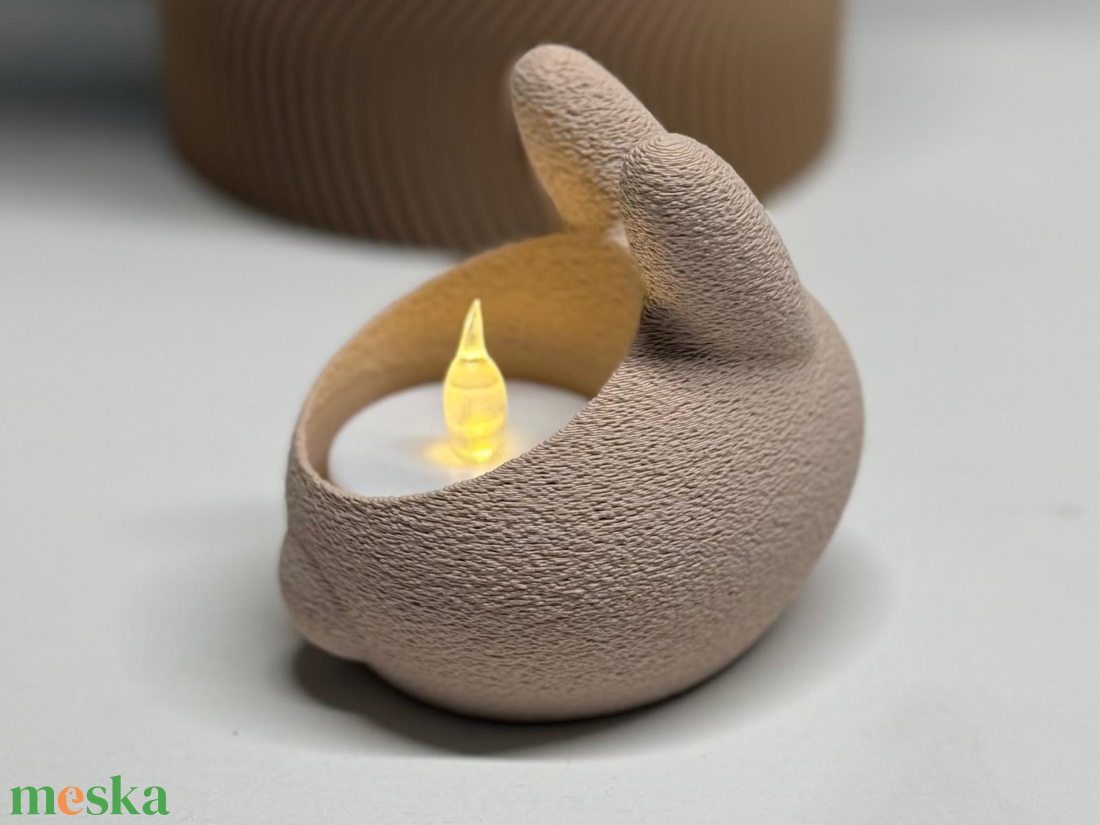3D ledes teamécses tartó nyuszi - otthon & életmód - gyertya, illat, aroma - mécses és mécsestartó - Meska.hu