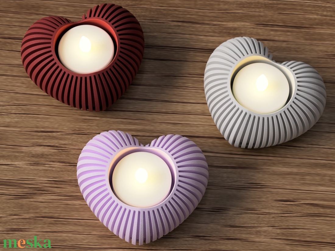 3D ledes teamécses tartó szív - otthon & életmód - gyertya, illat, aroma - mécses és mécsestartó - Meska.hu