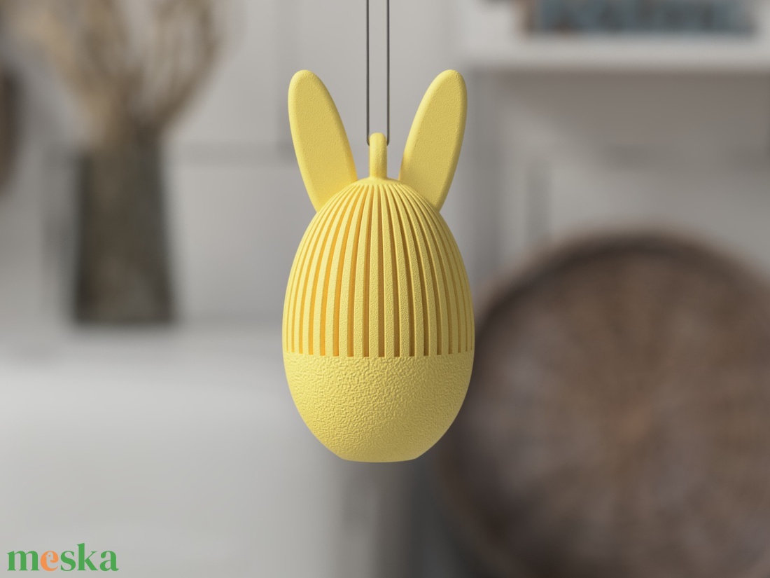 3D nyuszifüles tojás - ünnepi díszek, dekorációk - húsvéti díszek és dekorációk - húsvéti asztaldíszek - Meska.hu