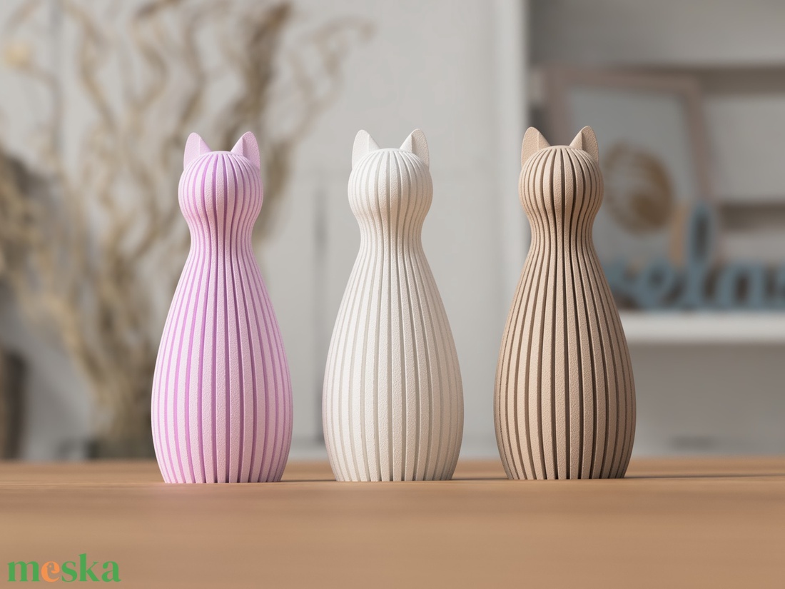 3D cica - otthon & életmód - dekoráció - asztal és polc dekoráció - asztaldísz - Meska.hu