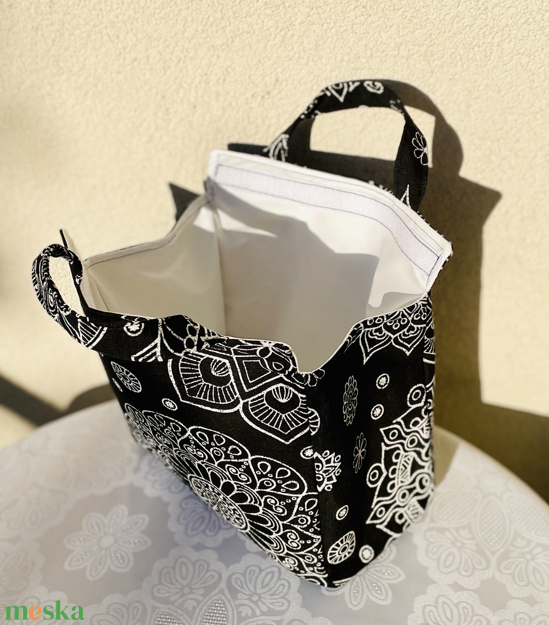 Mintás ételtartó táska - táska & tok - uzsonna- & ebéd tartó - ebéd tasak, doboz - Meska.hu
