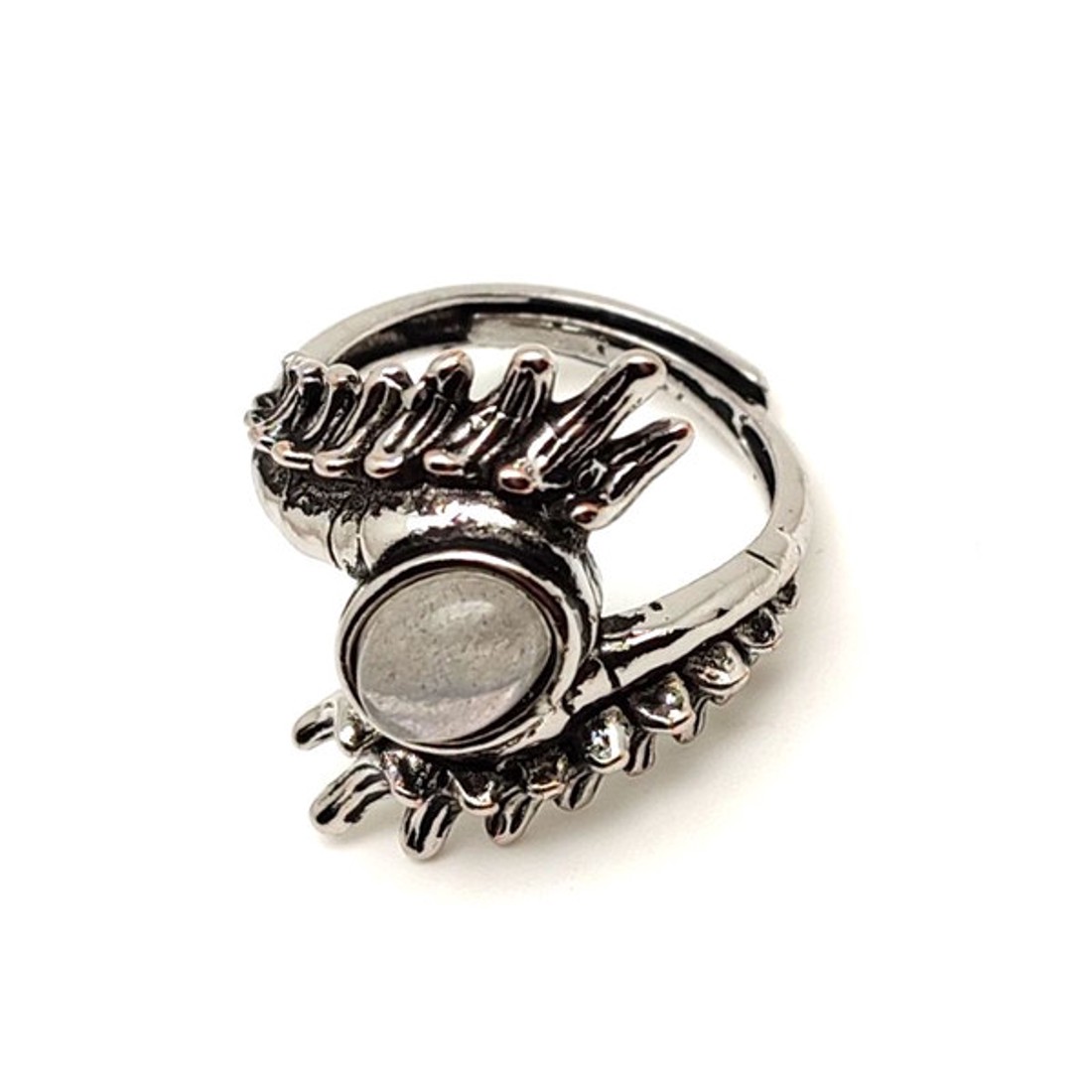 Egyensúlyt teremtő labradorit ásvány gyűrű állítható 8x5mm - ékszer - gyűrű - Meska.hu