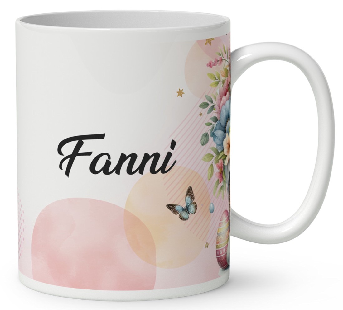 Névvel kérhető - Pici nyuszi kosárban mintás bögre - otthon & életmód - konyhafelszerelés, tálalás - tálalás - bögre & csésze - Meska.hu