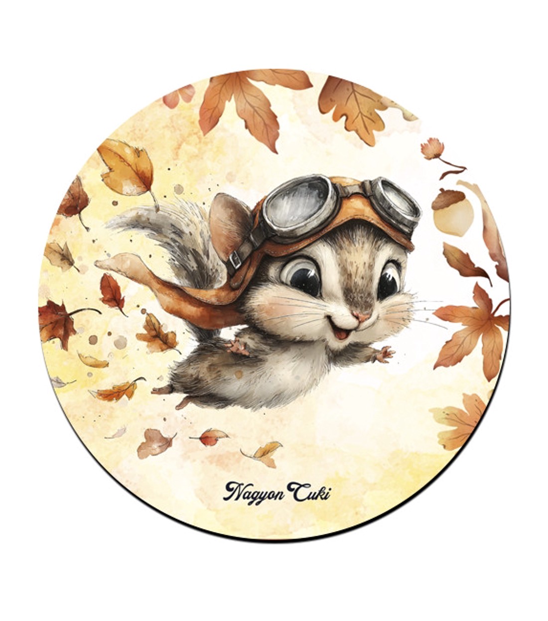 Cuki őszi repülő mókus mintás pohár alátét -  - Meska.hu