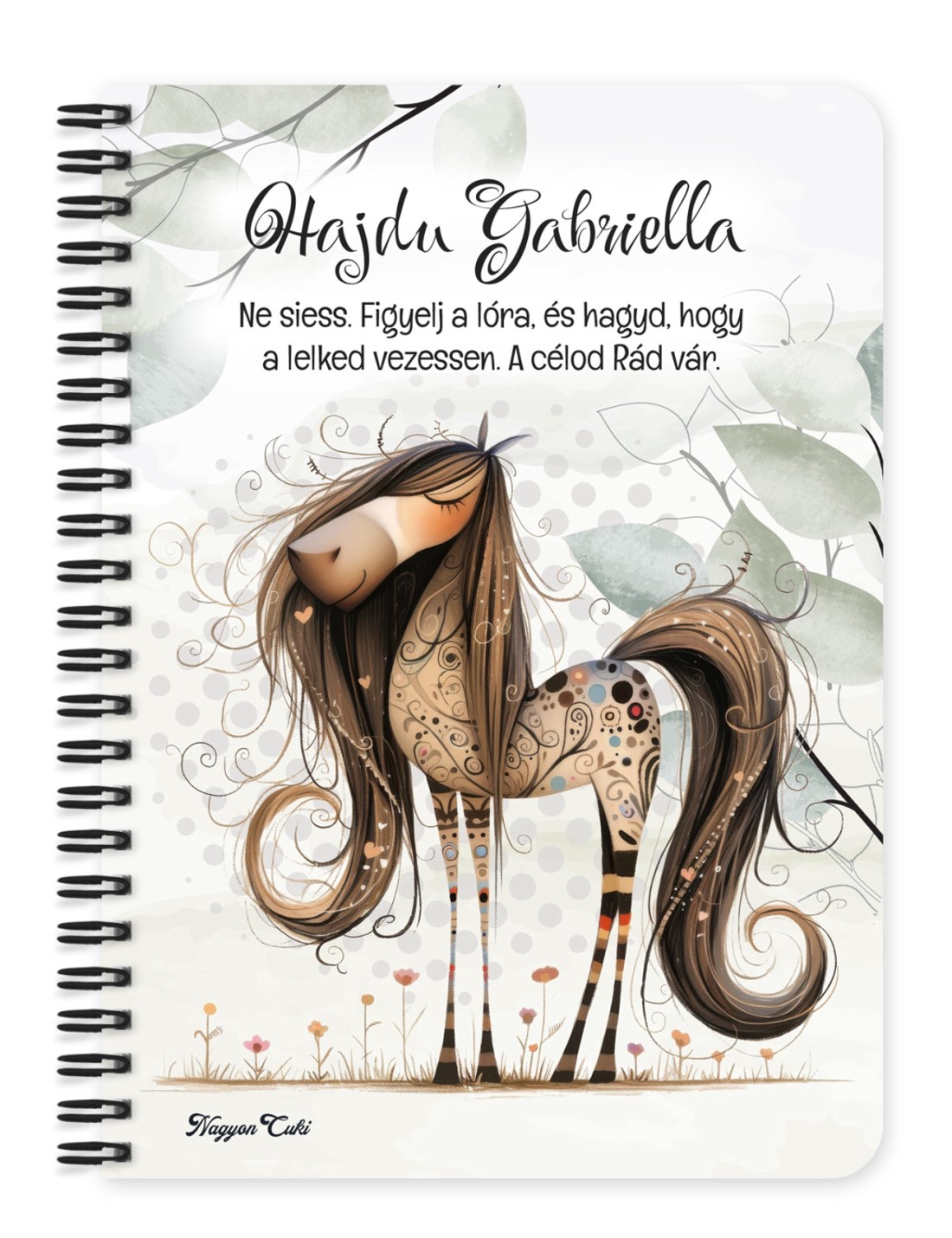 Személyre szabható - Kedves furi lovas mintás A6-os füzet - otthon & életmód - konyhafelszerelés, tálalás - sütés, főzés - receptfüzet - Meska.hu