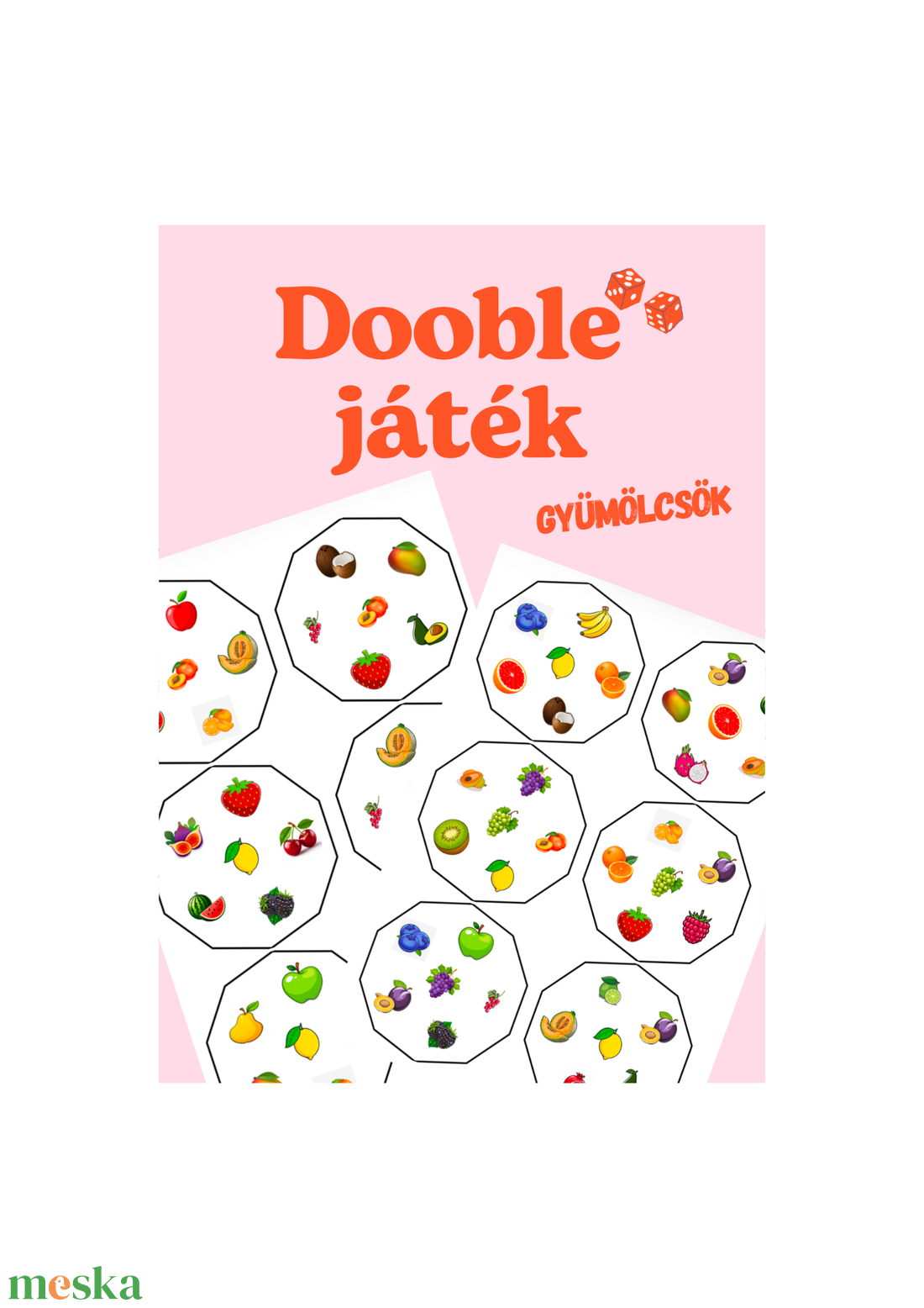 Dooble játék - gyümölcsök - játék & sport - készségfejlesztő és logikai játék - logikai játékok - Meska.hu