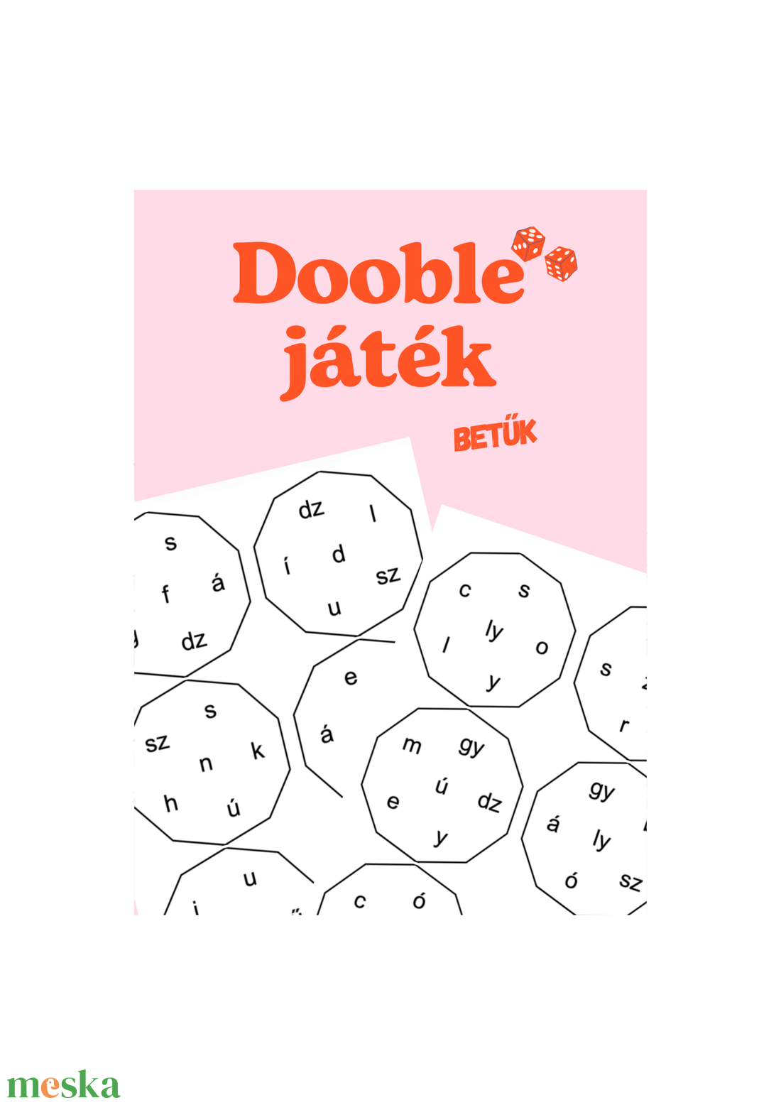 Dooble játék - betűk - játék & sport - készségfejlesztő és logikai játék - logikai játékok - Meska.hu
