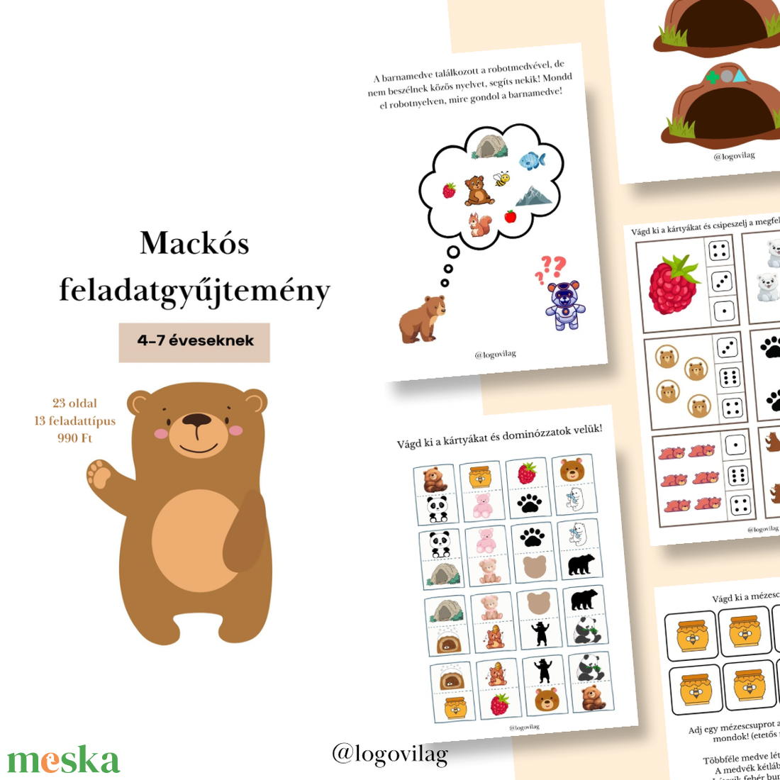 Mackós feladatgyűjtemény 4-7 évesek számára - játék & sport - készségfejlesztő és logikai játék - oktató játékok - Meska.hu Mackós feladatgyűjtemény 4-7 évesek számára - játék & sport - készségfejlesztő és logikai játék - oktató játékok - Meska.hu