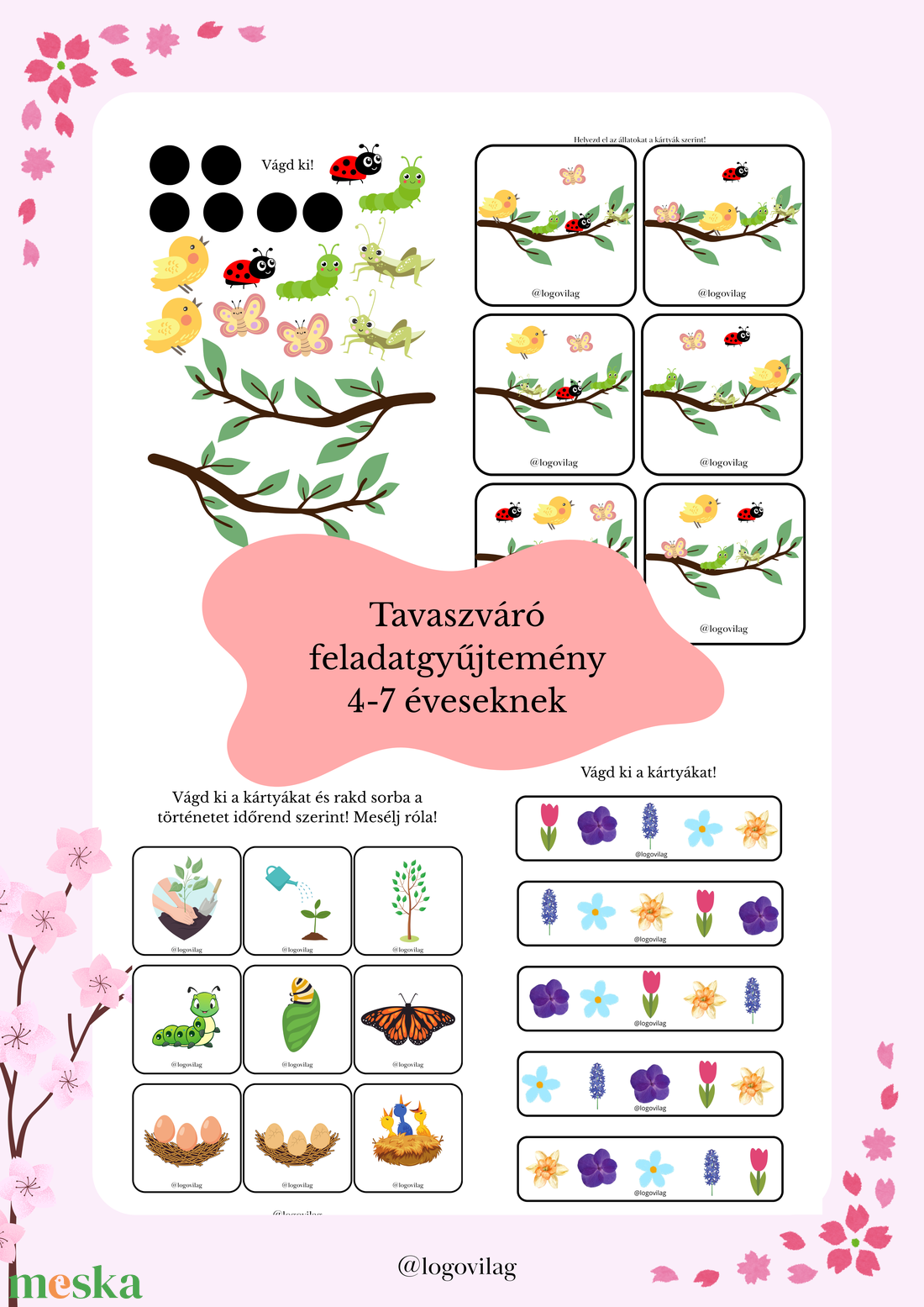 Tavaszi feladatgyűjtemény 4-7 éveseknek - játék & sport - készségfejlesztő és logikai játék - oktató játékok - Meska.hu Tavaszi feladatgyűjtemény 4-7 éveseknek - játék & sport - készségfejlesztő és logikai játék - oktató játékok - Meska.hu