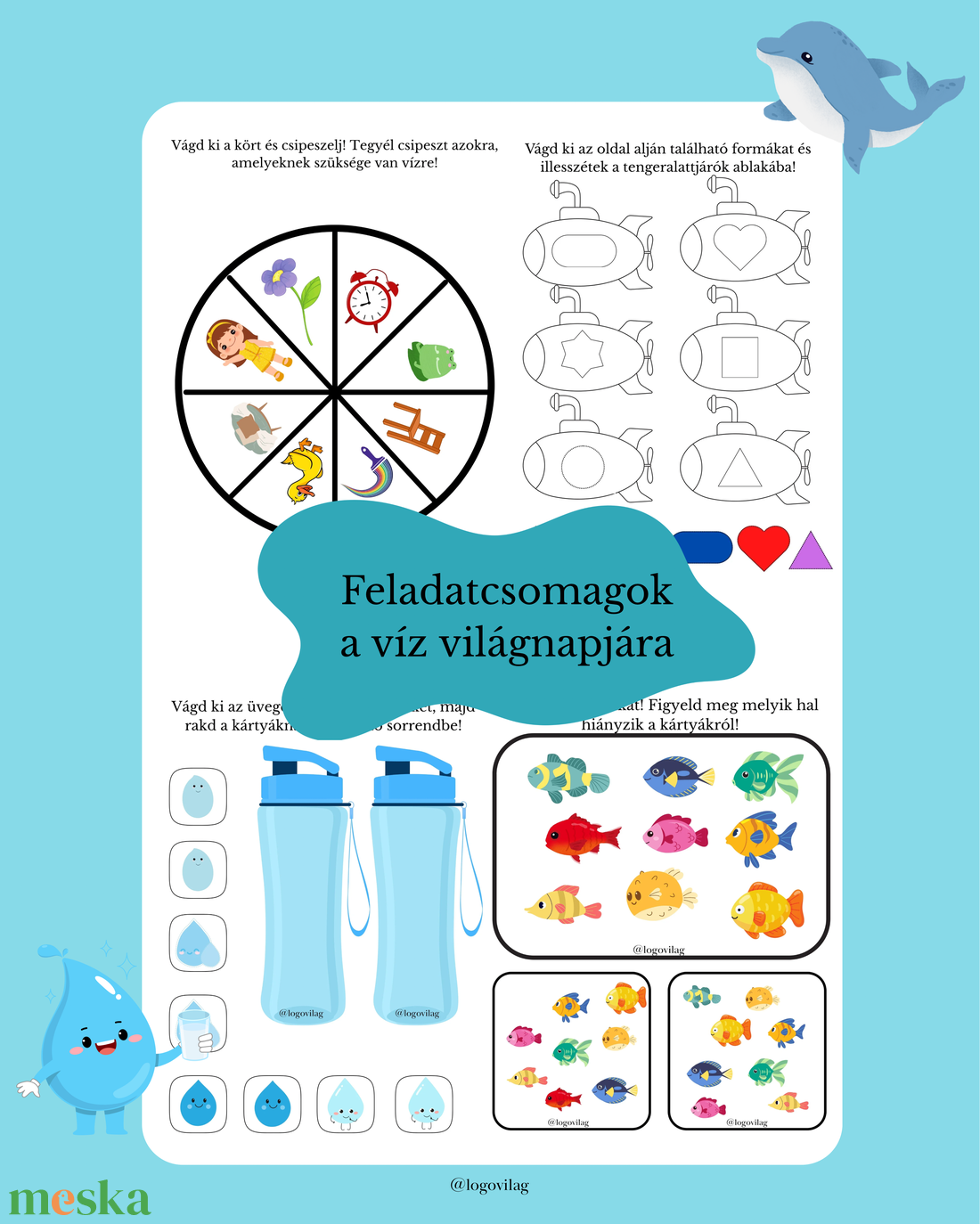 Feladatcsomagok a víz világnapjára - játék & sport - készségfejlesztő és logikai játék - oktató játékok - Meska.hu Feladatcsomagok a víz világnapjára - játék & sport - készségfejlesztő és logikai játék - oktató játékok - Meska.hu
