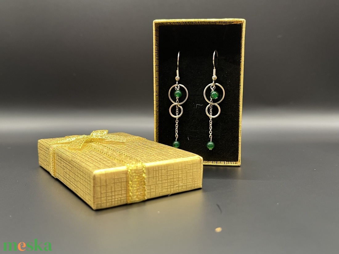 Jade fülbevaló  - ékszer - fülbevaló - lógó fülbevaló - Meska.hu