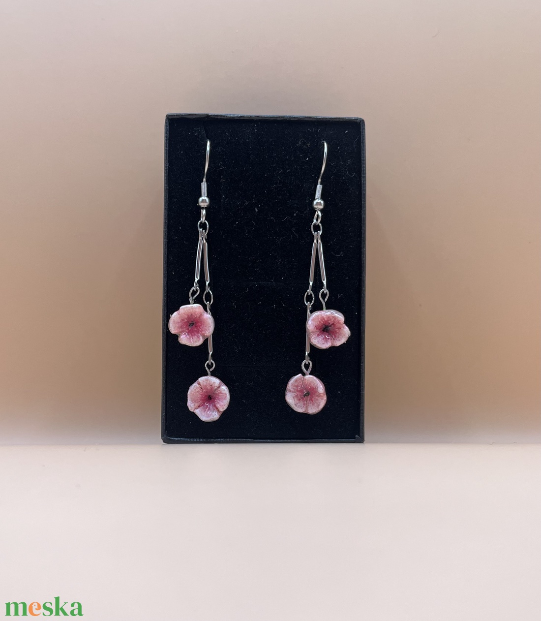 Cseresznyefa virág fülbevaló  - ékszer - fülbevaló - lógó fülbevaló - Meska.hu