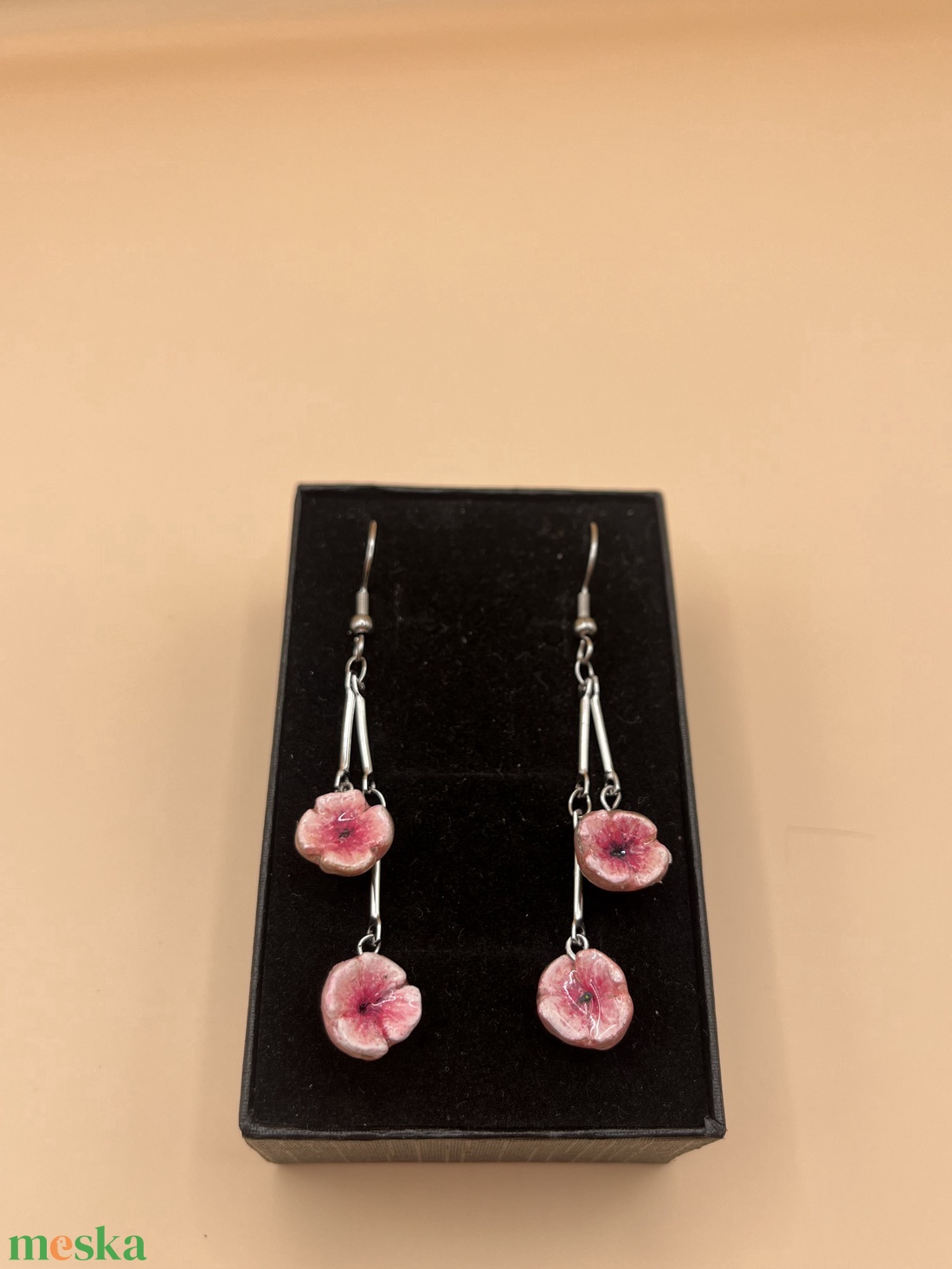 Cseresznyefa virág fülbevaló  - ékszer - fülbevaló - lógó fülbevaló - Meska.hu