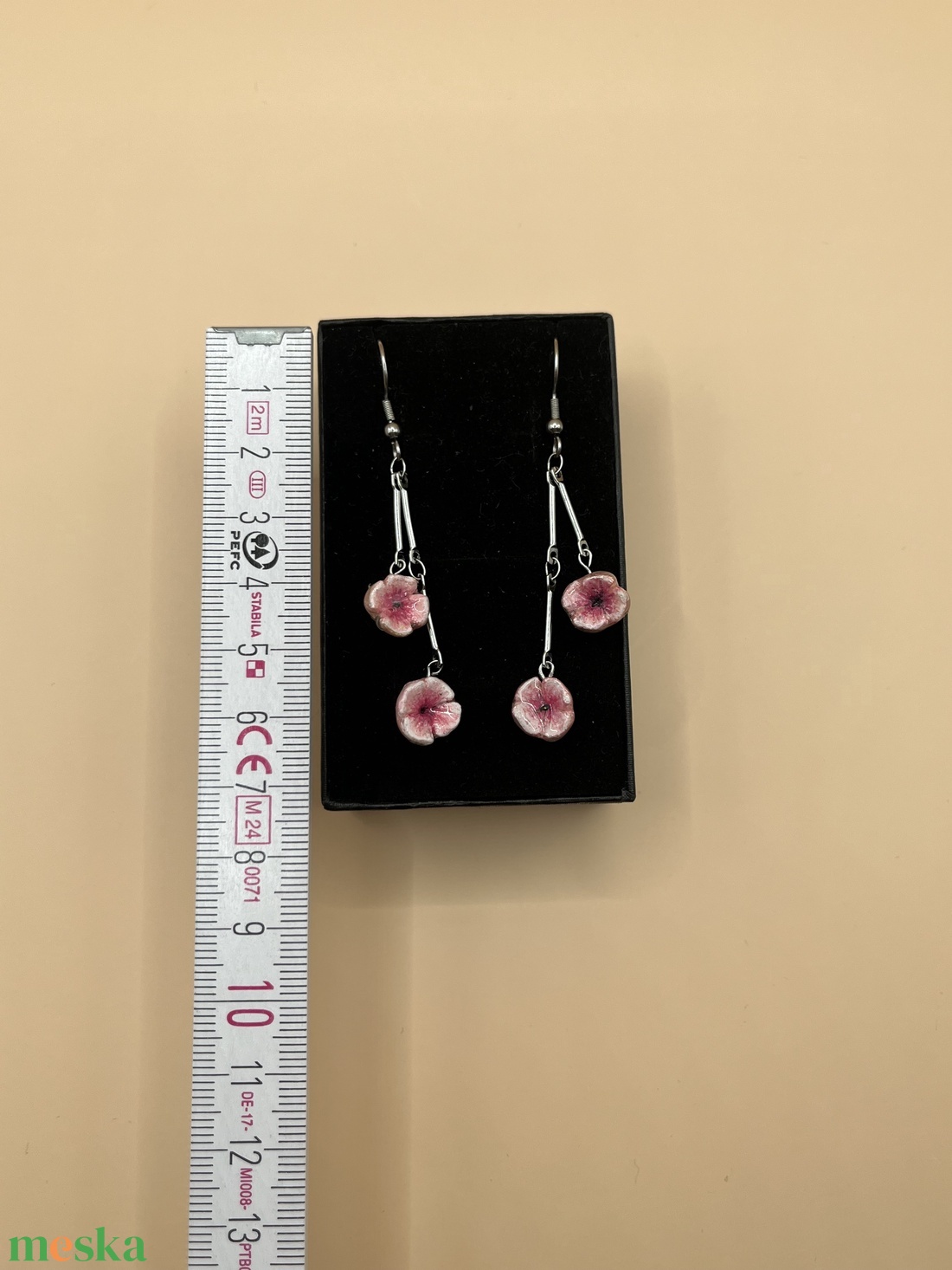 Cseresznyefa virág fülbevaló  - ékszer - fülbevaló - lógó fülbevaló - Meska.hu