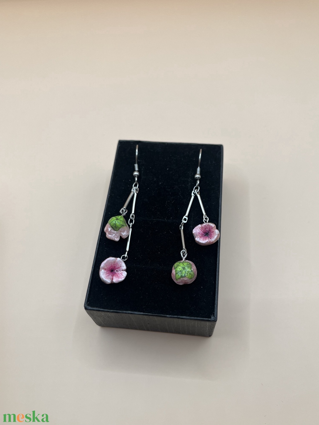 Cseresznyefa virág fülbevaló  - ékszer - fülbevaló - lógó fülbevaló - Meska.hu