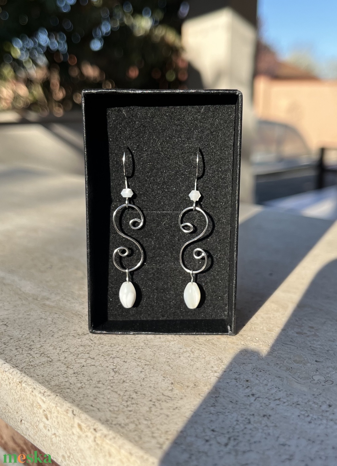 /Gyöngyház fülbevaló  - ékszer - fülbevaló - lógó fülbevaló - Meska.hu