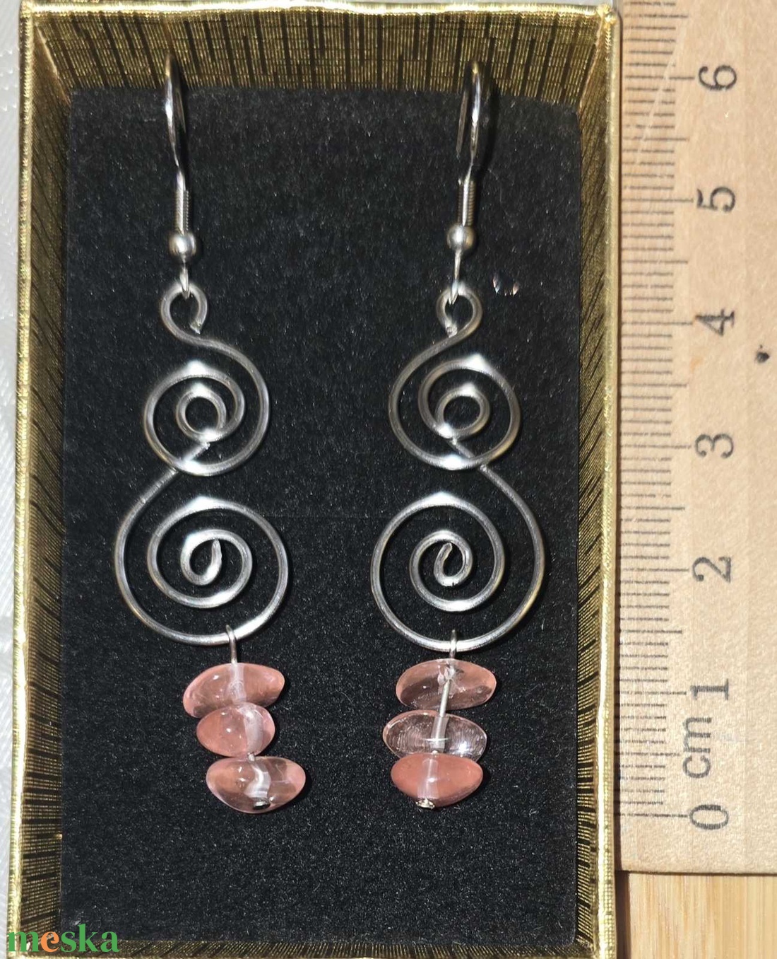 Málnakvarc fülbevaló  - ékszer - fülbevaló - lógó fülbevaló - Meska.hu