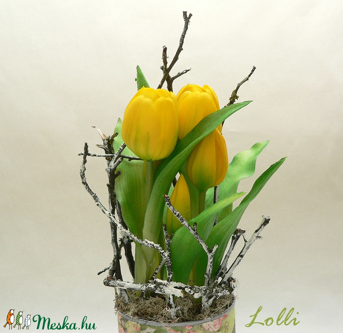 Cserepes élethű tulipán sárga - otthon & életmód - dekoráció - Meska.hu Cserepes élethű tulipán sárga - otthon & életmód - dekoráció - Meska.hu