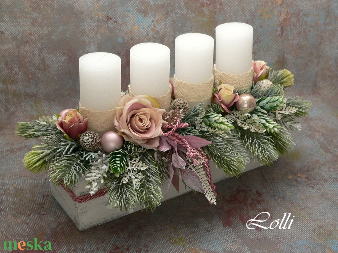 VintageRoses adventi asztaldísz - karácsony - adventi díszek - adventi asztaldísz - Meska.hu VintageRoses adventi asztaldísz - karácsony - adventi díszek - adventi asztaldísz - Meska.hu