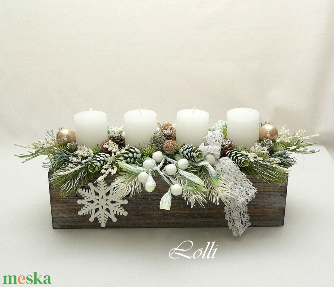 Örökzöld fagyöngy adventi asztaldísz - karácsony - adventi díszek - adventi koszorú - Meska.hu Örökzöld fagyöngy adventi asztaldísz - karácsony - adventi díszek - adventi koszorú - Meska.hu