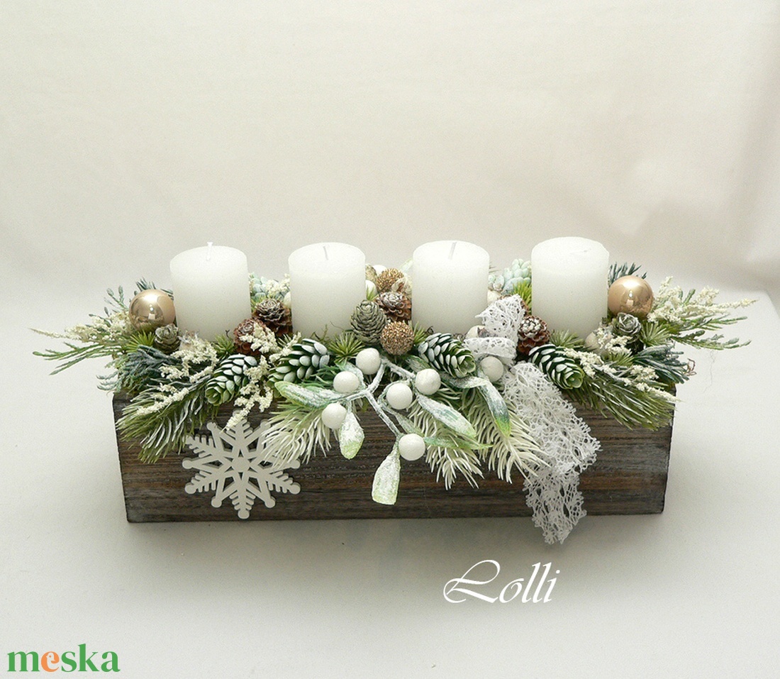 Örökzöld fagyöngy adventi asztaldísz - karácsony - adventi díszek - adventi koszorú - Meska.hu Örökzöld fagyöngy adventi asztaldísz - karácsony - adventi díszek - adventi koszorú - Meska.hu