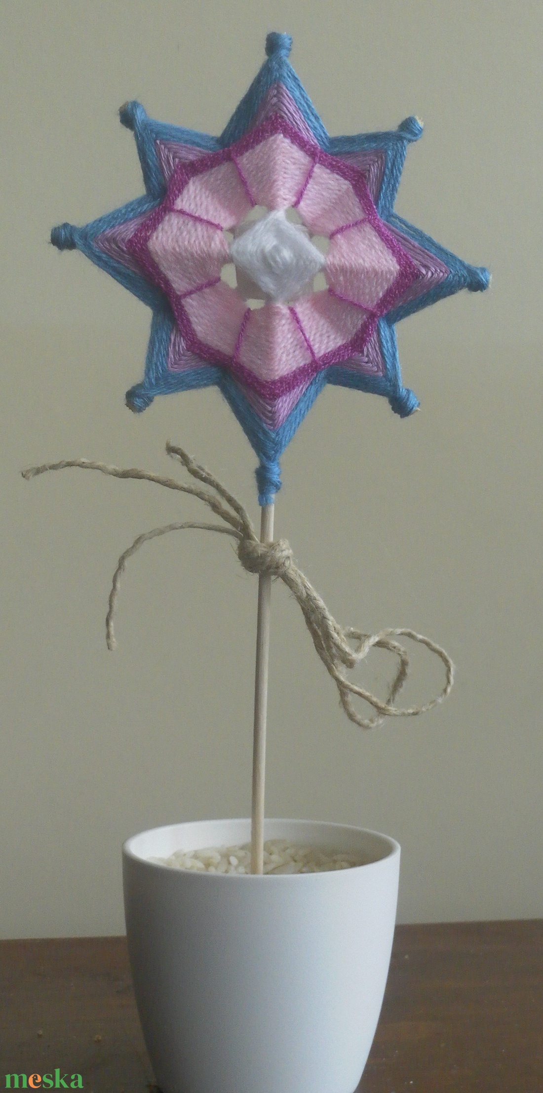 Fonal mandala virág lila - művészet - textilkép - egyéb - Meska.hu