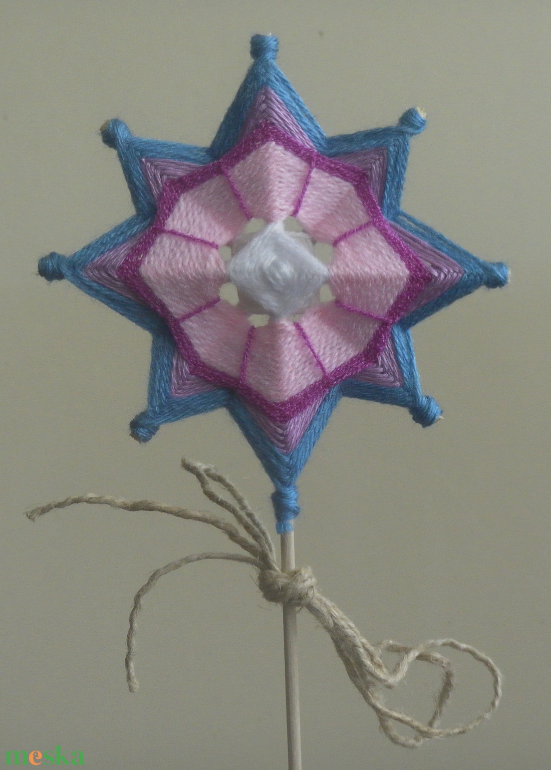 Fonal mandala virág lila - művészet - textilkép - egyéb - Meska.hu