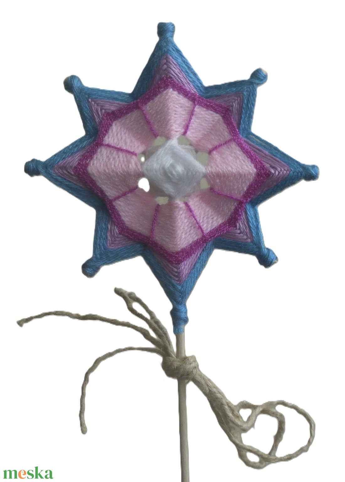 Fonal mandala virág lila - művészet - textilkép - egyéb - Meska.hu