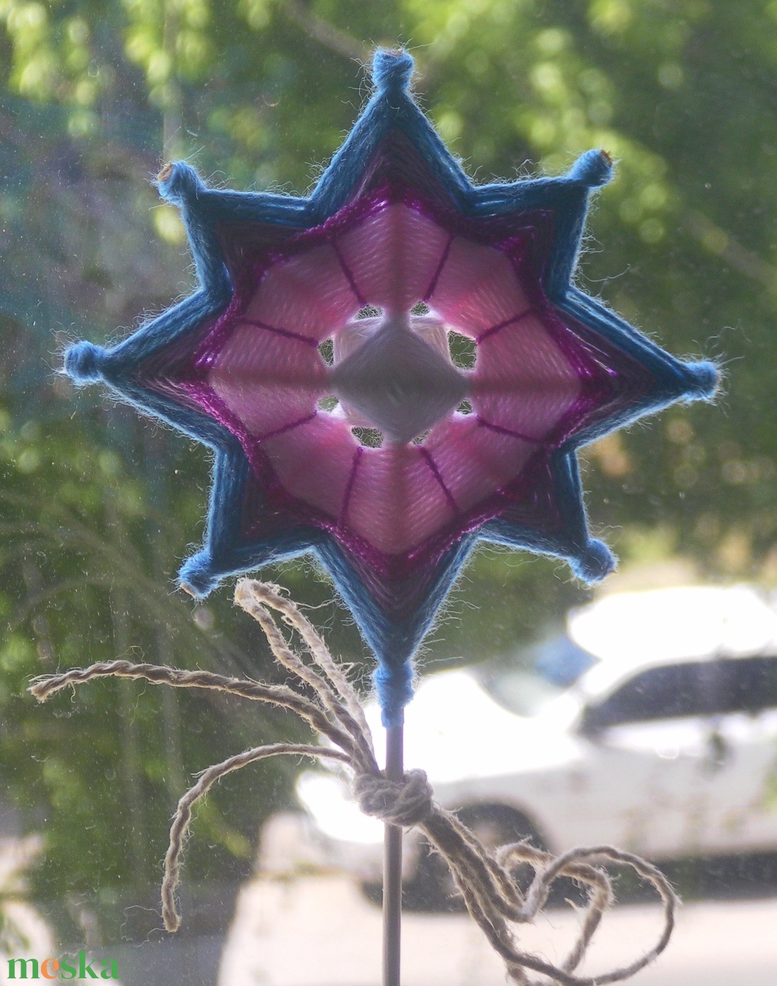 Fonal mandala virág lila - művészet - textilkép - egyéb - Meska.hu