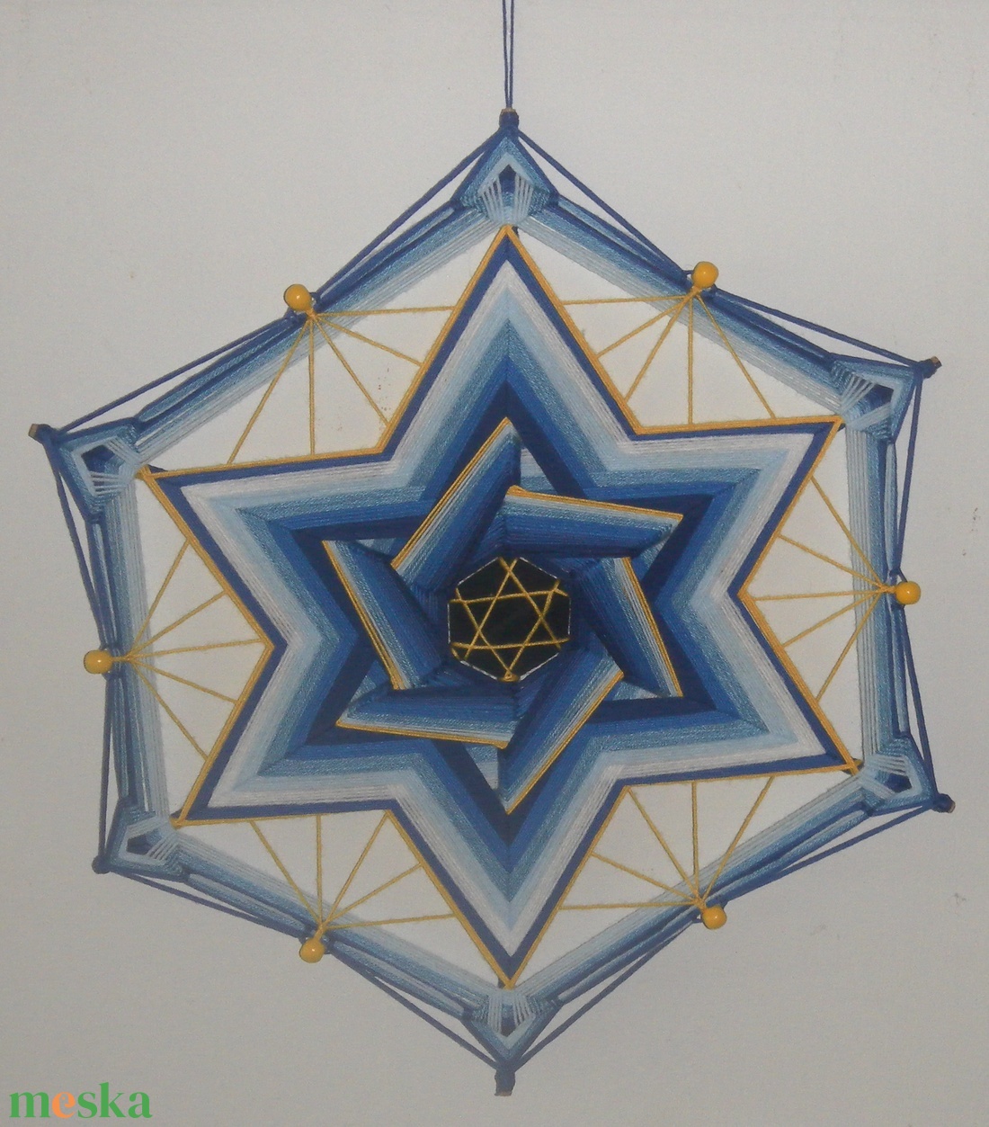 Fonal mandala csillag - művészet - textilkép - egyéb - Meska.hu