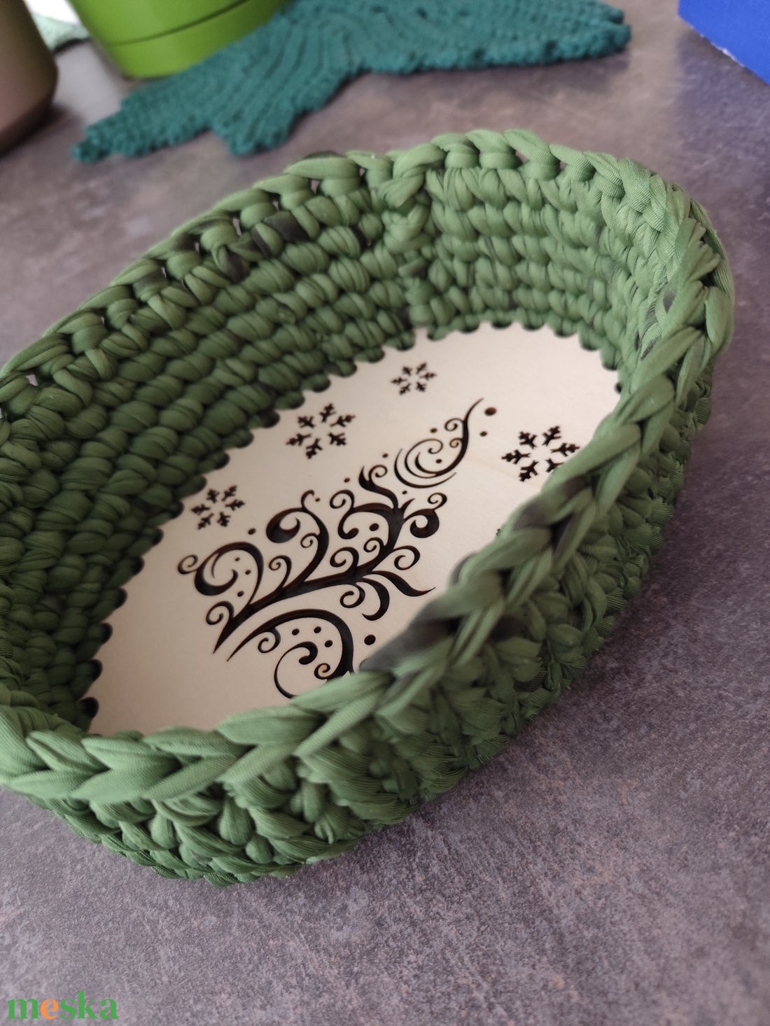 Karácsonyi kosárka  - otthon & életmód - tárolás & rendszerezés - tárolókosár - Meska.hu