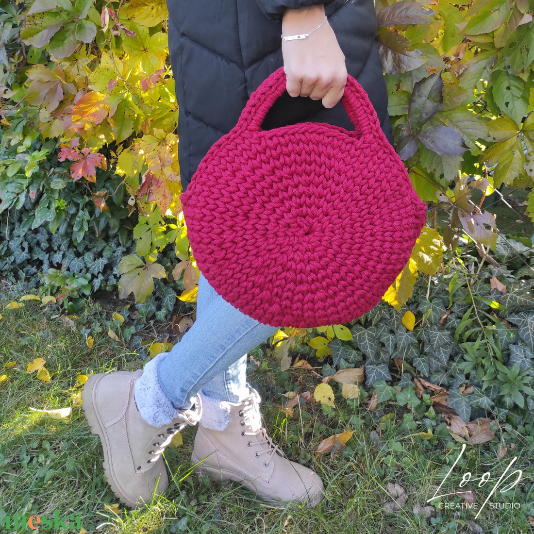 Kézzel horgolt kerek bordó táska - táska & tok - kézitáska & válltáska - kézitáska - Meska.hu Kézzel horgolt kerek bordó táska - táska & tok - kézitáska & válltáska - kézitáska - Meska.hu