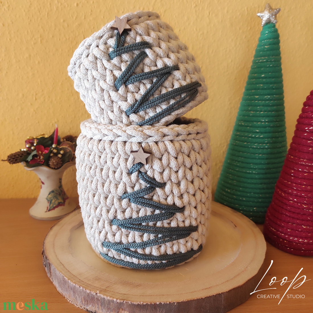 Horgolt karácsonyi kosár szett kézműves tároló / dekoráció - karácsony - karácsonyi lakásdekoráció - karácsonyi lakásdíszek - Meska.hu Horgolt karácsonyi kosár szett kézműves tároló / dekoráció - karácsony - karácsonyi lakásdekoráció - karácsonyi lakásdíszek - Meska.hu