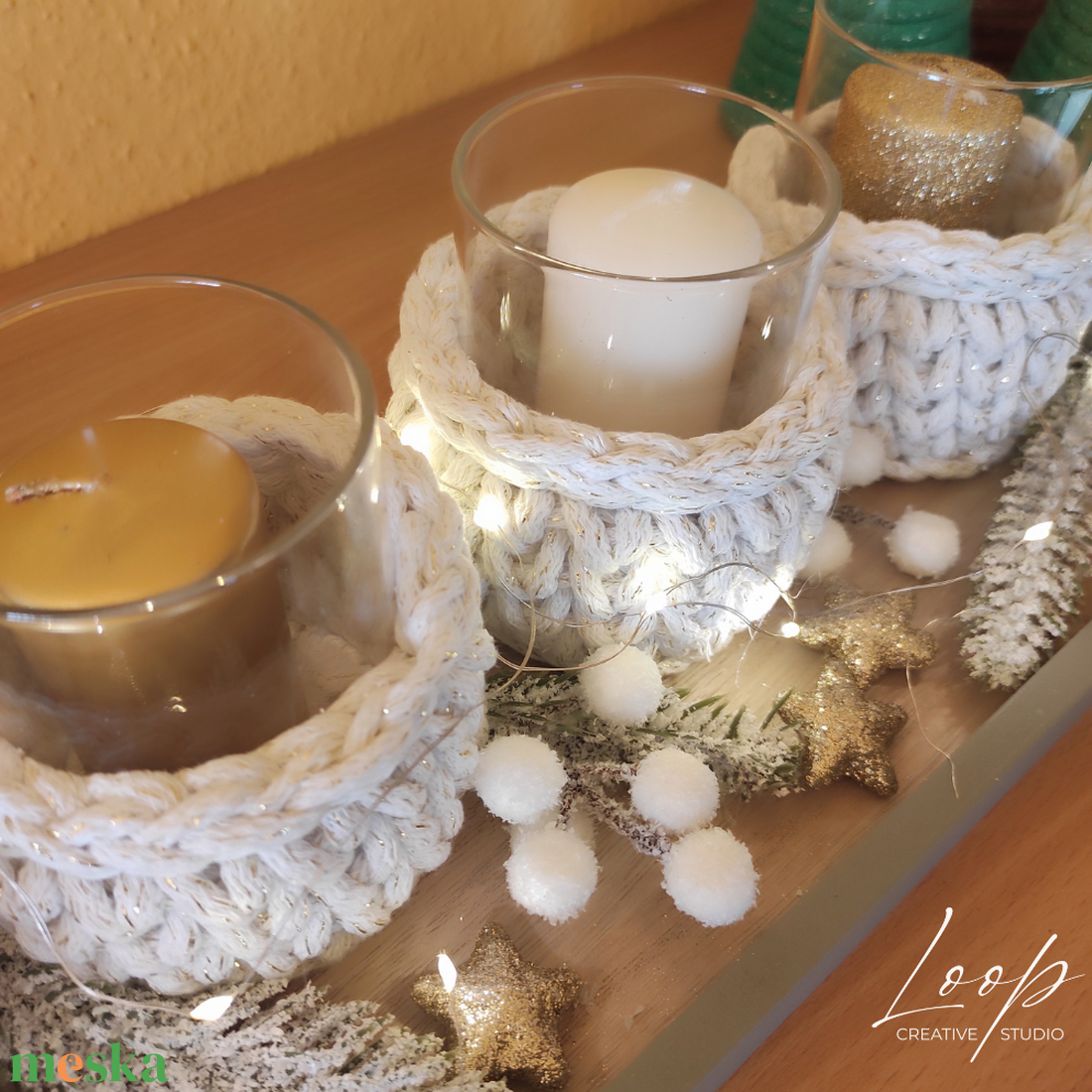 Természetes, letisztult és meleg karácsonyi asztal dekoráció otthonra - karácsony - karácsonyi lakásdekoráció - karácsonyi lakásdíszek - Meska.hu