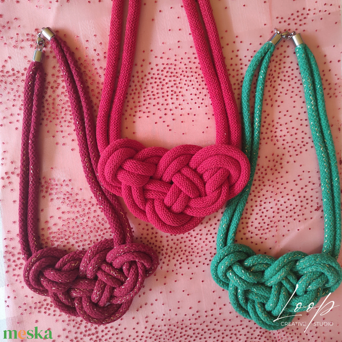 Egyedi kötél nyaklánc  ünnepi kollekció, karácsonyi ajándék ötlet nőknek - ékszer - nyaklánc - medál nélküli nyaklánc - Meska.hu