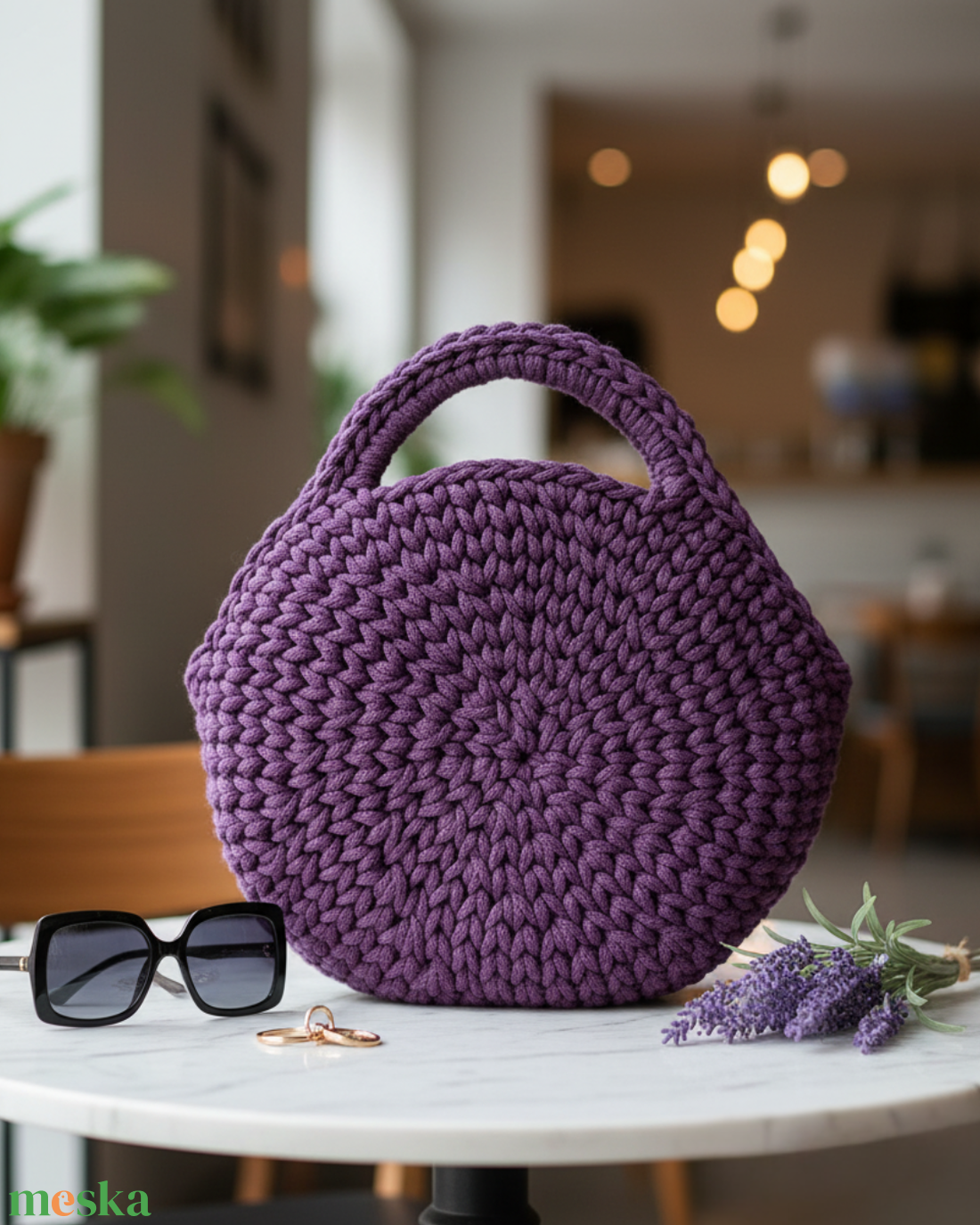 Kerek horgolt táska - táska & tok - kézitáska & válltáska - kézitáska - Meska.hu