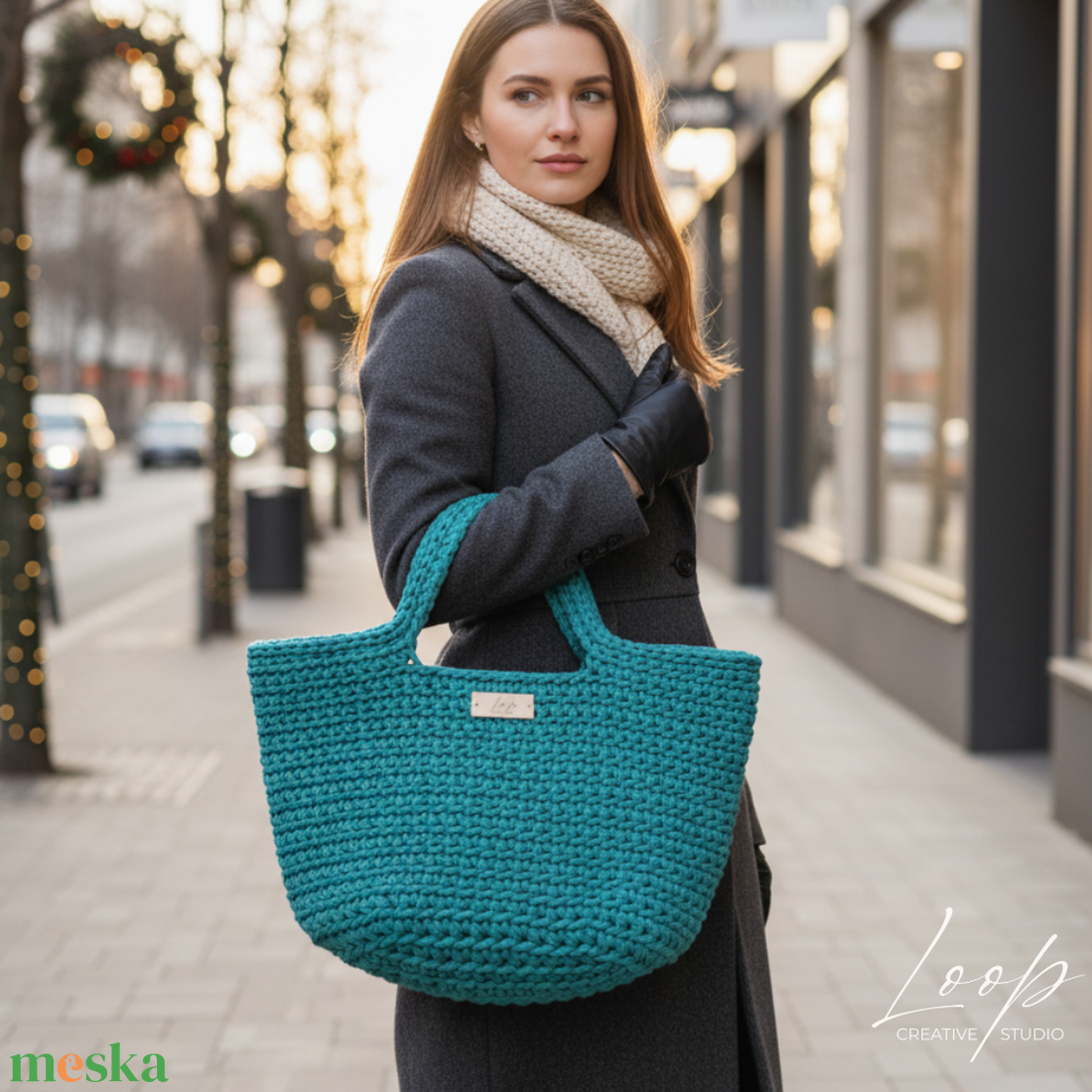 Carry � nagy méretű, pakolós horgolt pamut táska - táska & tok - kézitáska & válltáska - válltáska - Meska.hu