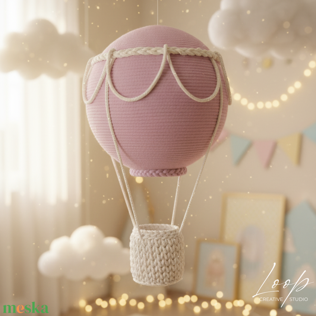 Hőlégballon dekoráció � babaszoba design kiegészítő - Loop Baby - otthon & életmód - dekoráció - fali és függő dekoráció - függődísz - Meska.hu