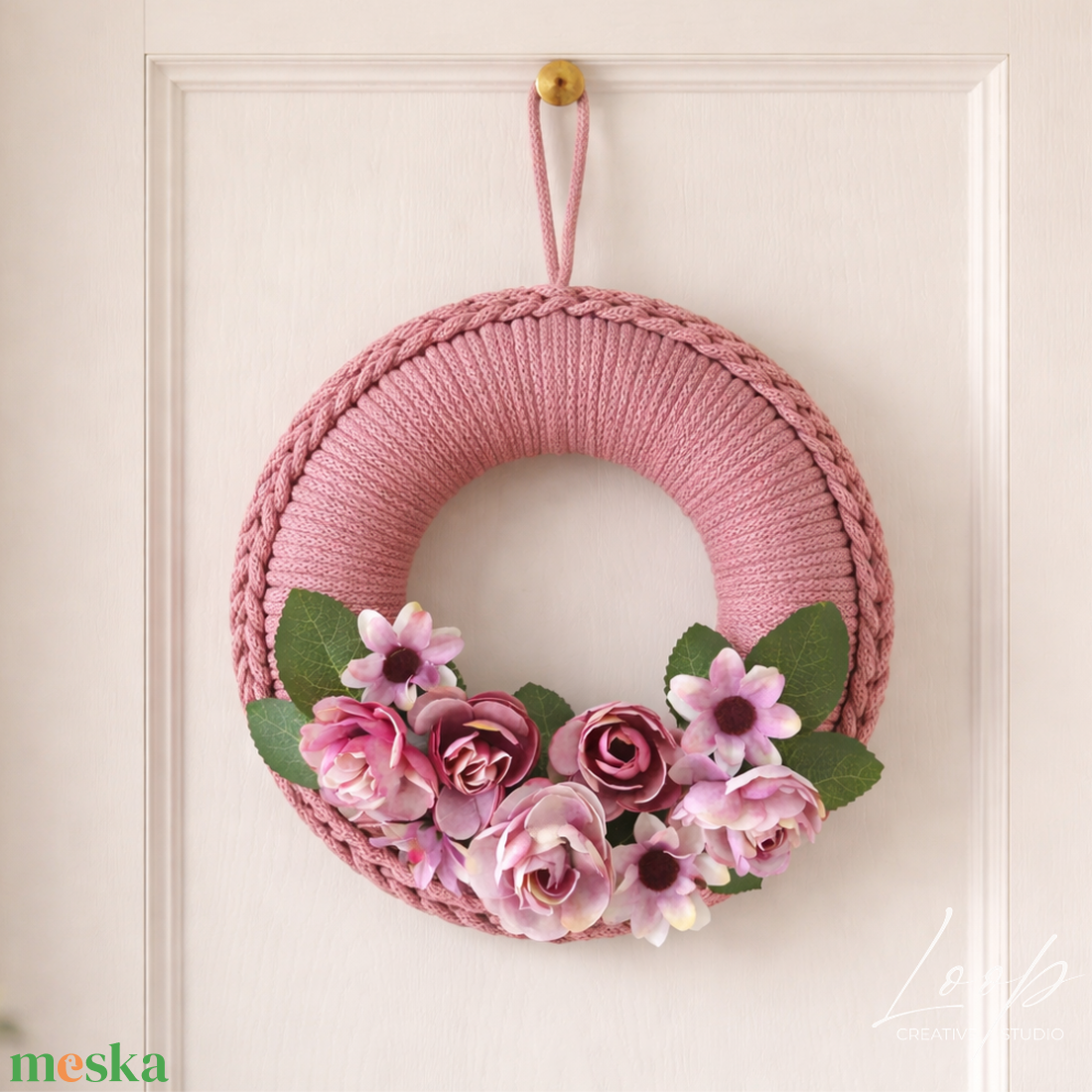 Blossom tavaszi kézműves ajtódísz � horgolt kopogtató - otthon & életmód - dekoráció - ajtó- és ablak dekoráció - ajtódísz & kopogtató - Meska.hu